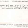 Woodward Goveror Company's card file data on the Consolidated Water Power Company Stevens Point hydro plant ca 1913